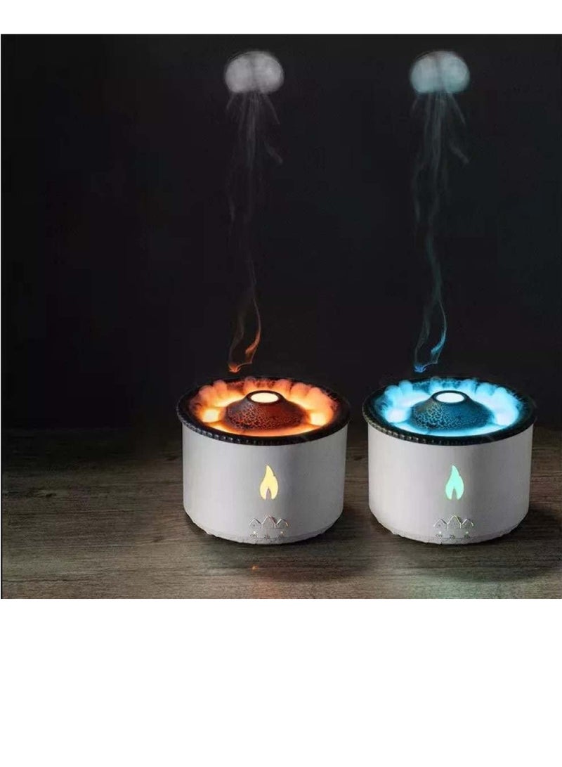 Flame Aroma Diffuser Night Light Humidifier White