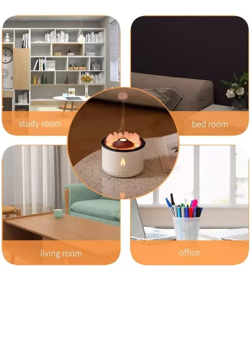 Flame Aroma Diffuser Night Light Humidifier White