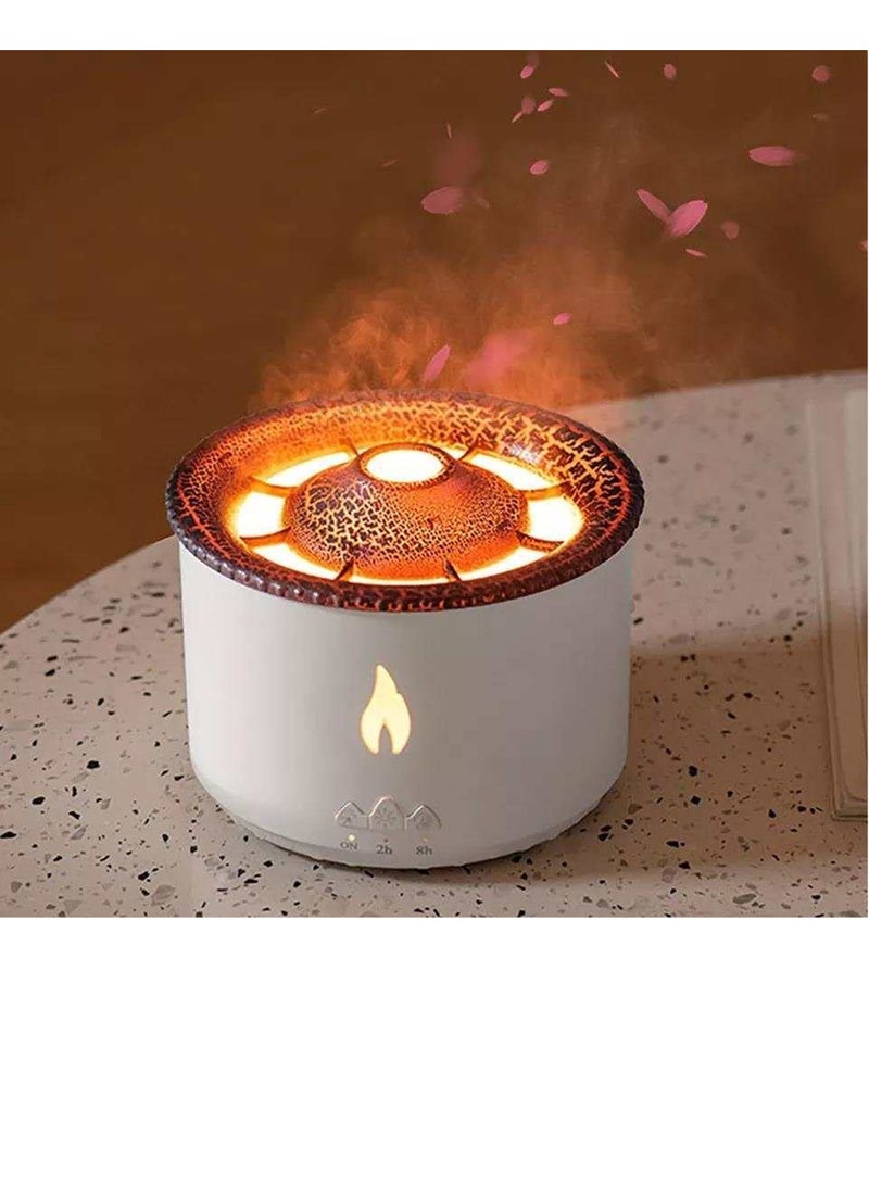 Flame Aroma Diffuser Night Light Humidifier White
