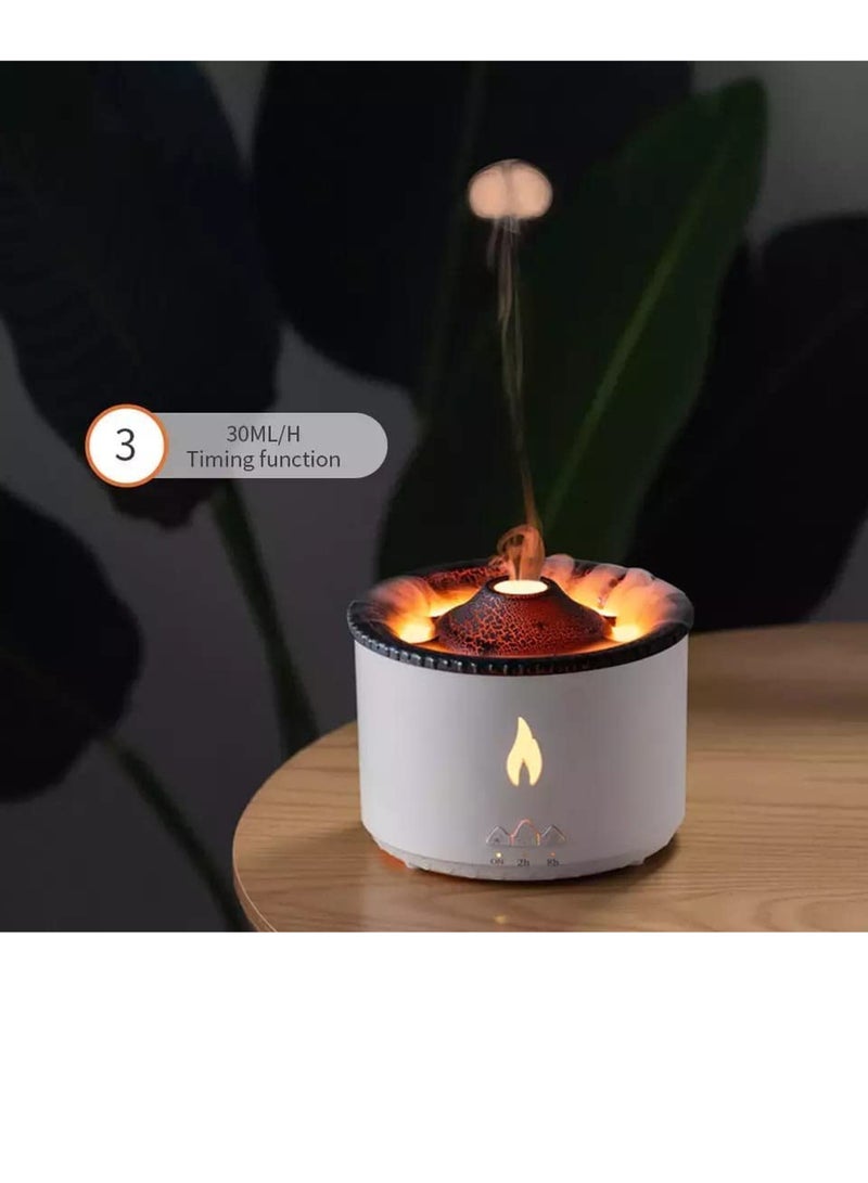 Flame Aroma Diffuser Night Light Humidifier White