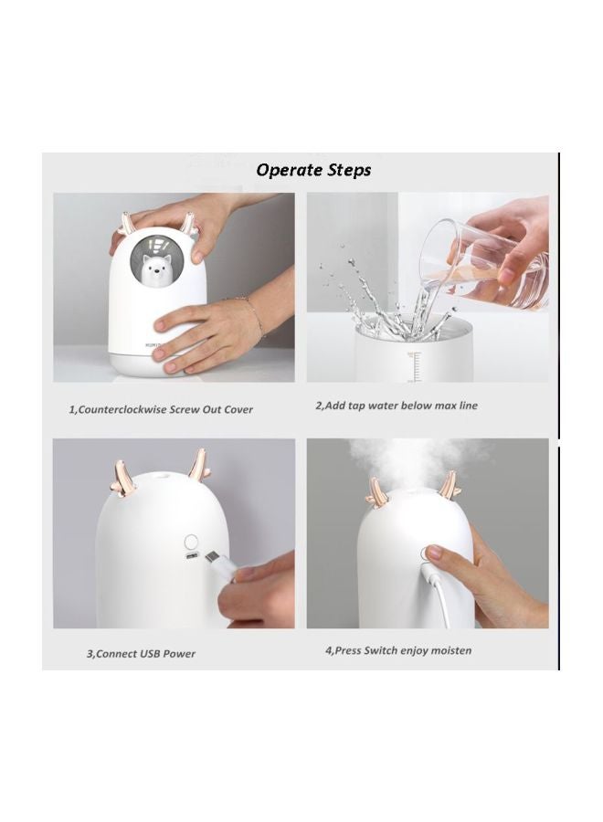 Cute Pet Ultrasonic Aroma Air Diffuser With USB Port 2 W White/Grey/Silver