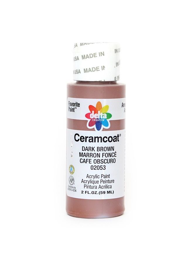 Ceramcoat Acrylic Paint in Assorted Colors (2 oz), 2053, Dark Brown