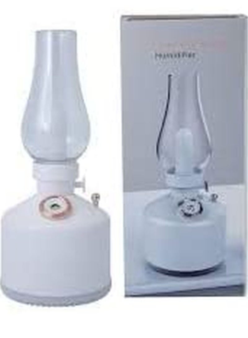 USB Rechargeable Retro Kerosene Lamp Air Humidifier with LED Light Aromatherapy Diffuser Wireless Mist Maker for Home Decoration
