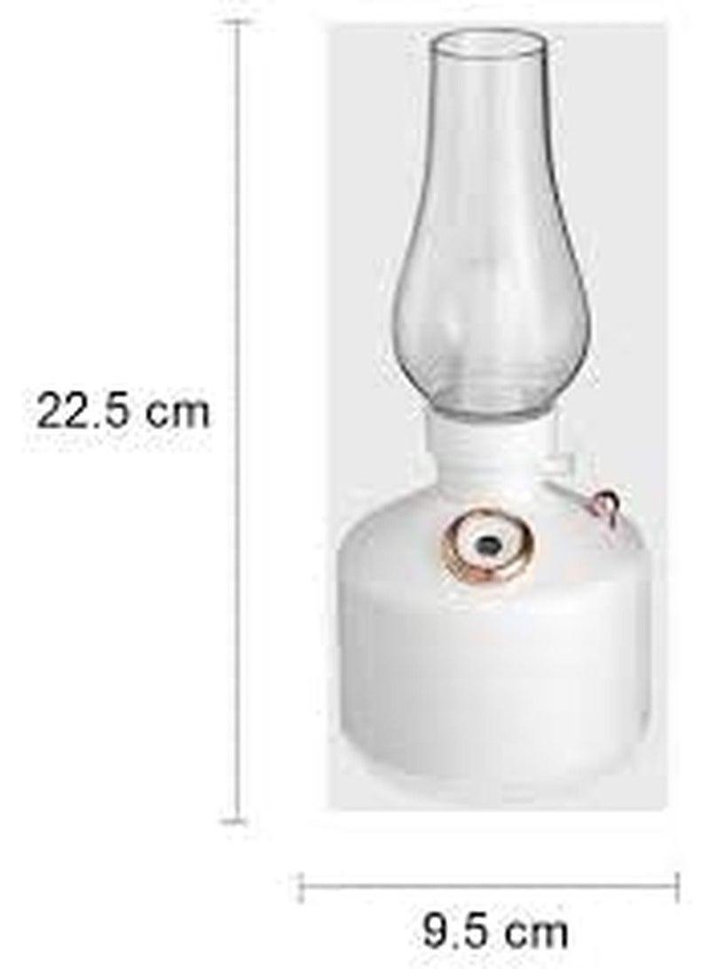 USB Rechargeable Retro Kerosene Lamp Air Humidifier with LED Light Aromatherapy Diffuser Wireless Mist Maker for Home Decoration