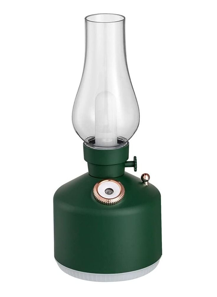 USB Rechargeable Retro Kerosene Lamp Air Humidifier with LED Light Aromatherapy Diffuser Wireless Mist Maker for Home Decoration
