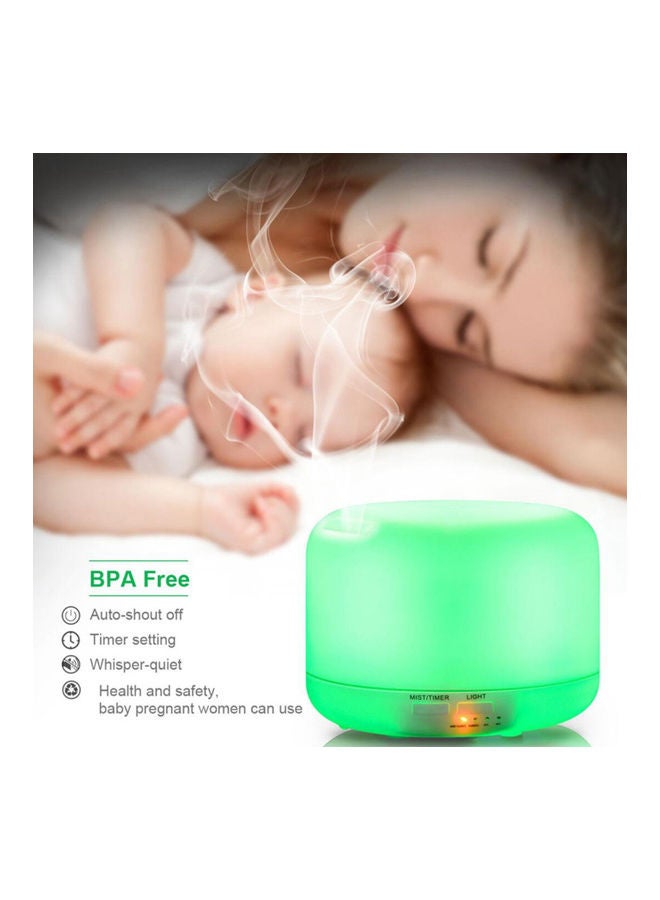 7-Colour LED Light Lamp Aroma Diffuser Essential Oil Air Humidifier White 500ml