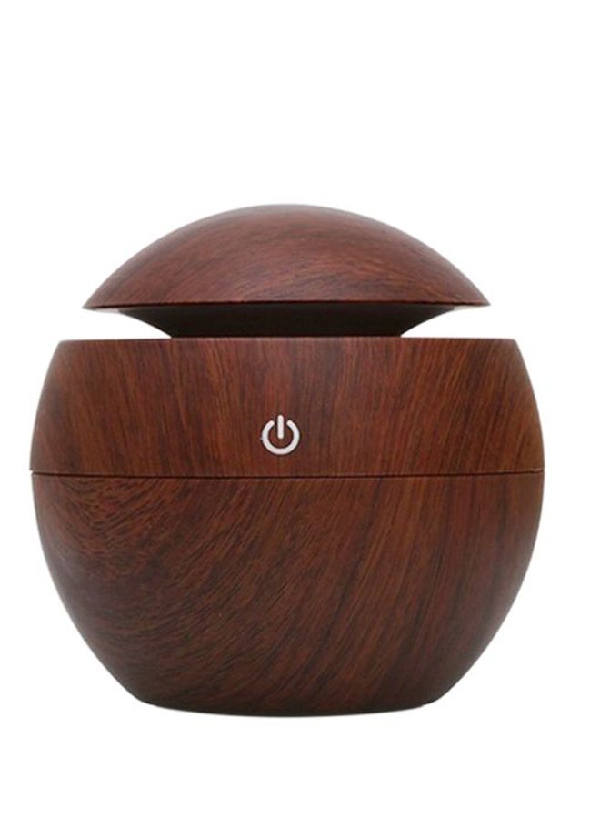 Home Round Wooden Air Aroma Essential Oil Diffuser Beige 10 x 9.5cm