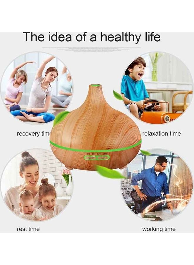 Ultrasonic LED Aromatherapy Humidifier Brown 6.7 x 6inch