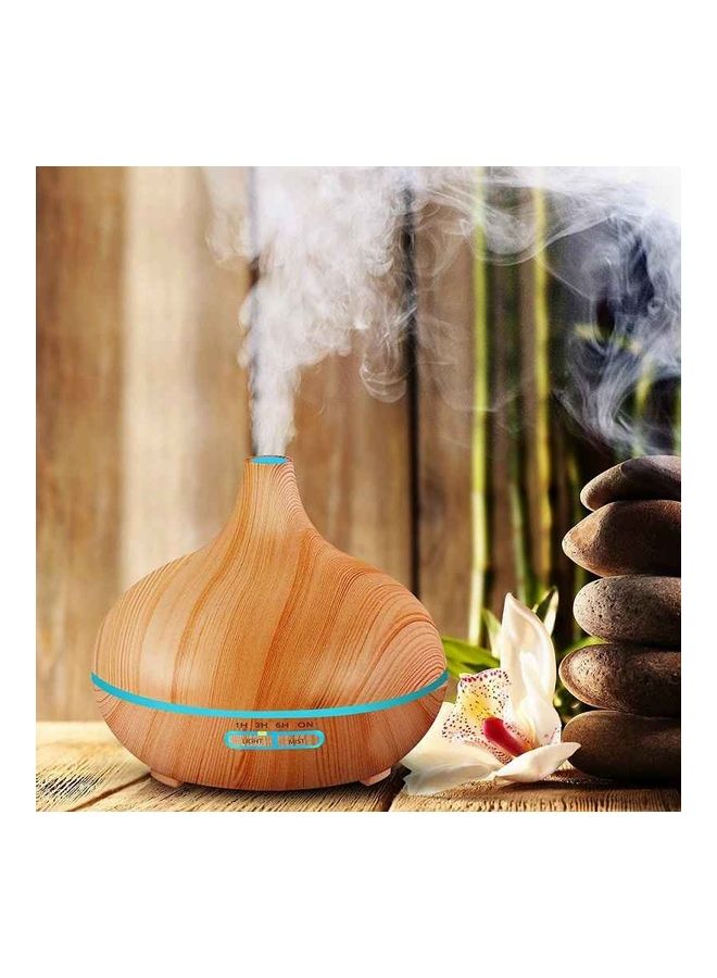 Ultrasonic LED Aromatherapy Humidifier Brown 6.7 x 6inch