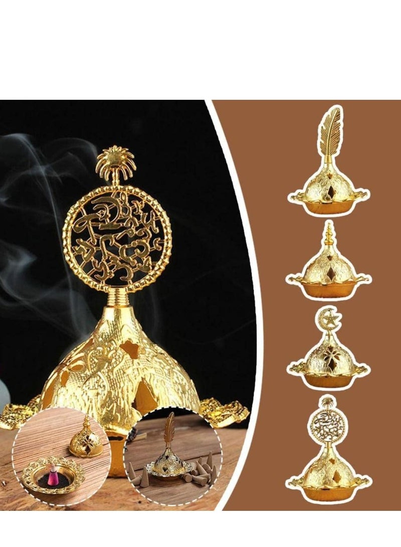 Muslim Eid Mubarak Star Moon Mini Portable Golden Incense Tower Ornaments Ramadan for Home Decor Party Decor Ramadan