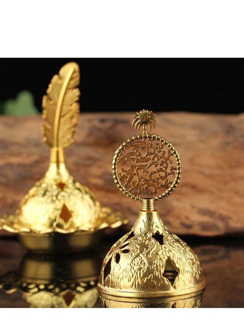 Muslim Eid Mubarak Star Moon Mini Portable Golden Incense Tower Ornaments Ramadan for Home Decor Party Decor Ramadan