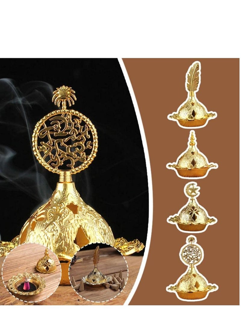 Muslim Eid Mubarak Star Moon Mini Portable Golden Incense Tower Ornaments Ramadan for Home Decor Party Decor Ramadan