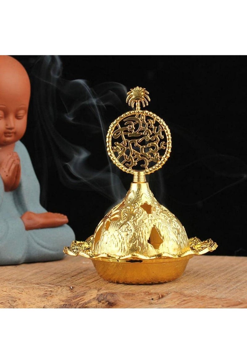Muslim Eid Mubarak Star Moon Mini Portable Golden Incense Tower Ornaments Ramadan for Home Decor Party Decor Ramadan