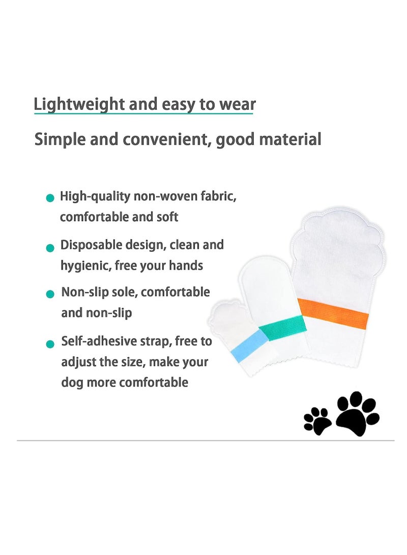 Disposable Dog Shoes, Waterproof Dirt-Proof Outdoor Dog Rain Boots, with Adjustable Straps, for Paw Protection, for Small to Medium Large Dogs, 20Pcs, Large