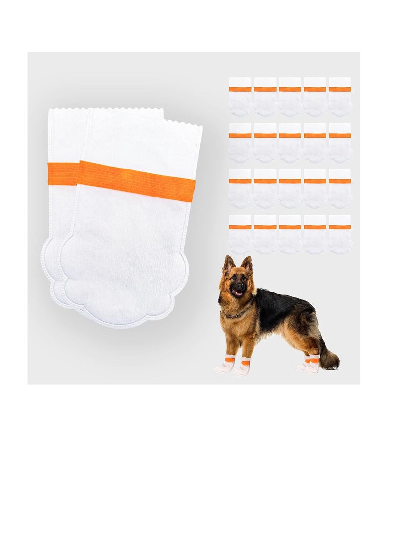 Disposable Dog Shoes, Waterproof Dirt-Proof Outdoor Dog Rain Boots, with Adjustable Straps, for Paw Protection, for Small to Medium Large Dogs, 20Pcs, Large