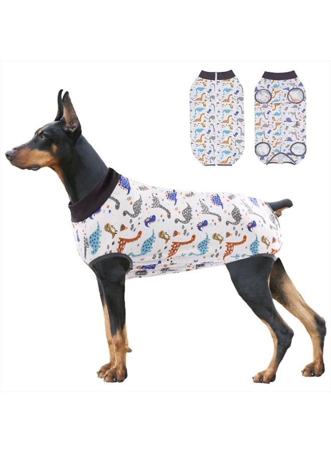 Dog Recovery Suit, After Surgery Dog Recovery Onesie, Anti-Licking Dog Abdominal Wounds Neuter Spay Suit for Female Male Dogs, Pet Bodysuit E-Collar Alternative for Medium Large Dogs 4XL