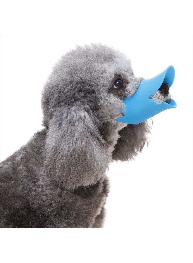 Anti Bite Duck Mouth Shape Dog Mouth Covers Anti-Called Muzzle Masks Pet Mouth Set Bite-Proof (Blue, M)