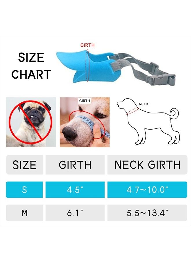 Anti Bite Duck Mouth Shape Dog Mouth Covers Anti-Called Muzzle Masks Pet Mouth Set Bite-Proof (Blue, M)