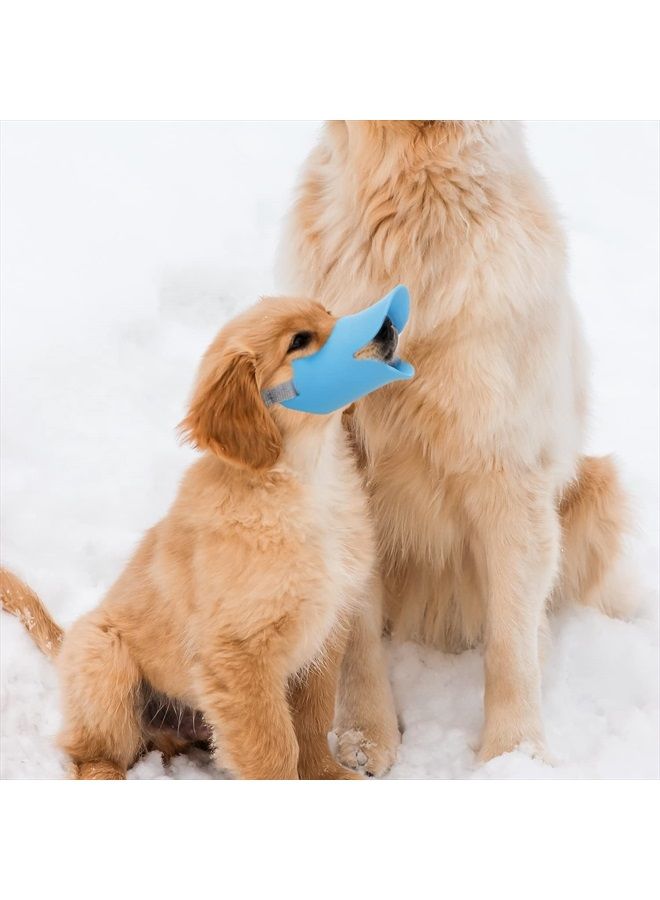 Anti Bite Duck Mouth Shape Dog Mouth Covers Anti-Called Muzzle Masks Pet Mouth Set Bite-Proof (Blue, M)