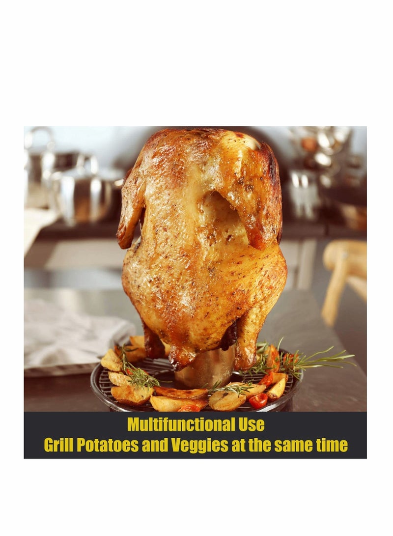 Can Chicken Holder for Grill Oven, Chicken Throne Whole Chicken Roaster With Canister