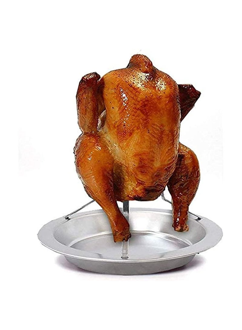 Diagtree Barbecue Beer Can Chicken Roaster Rack Accessory BBQ Accessories Succulent Roast Bird Vertical Holder Thickened Grilling Baking Cooking Pans