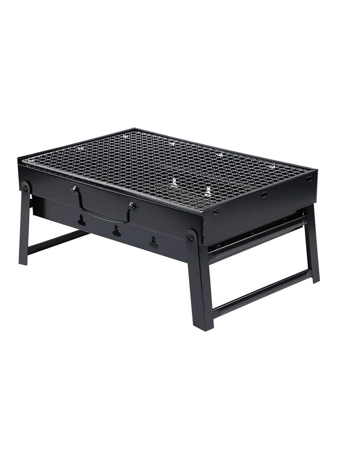 Portable And Foldable Barbecue Grill Black/Silver 36x29x7.5cm