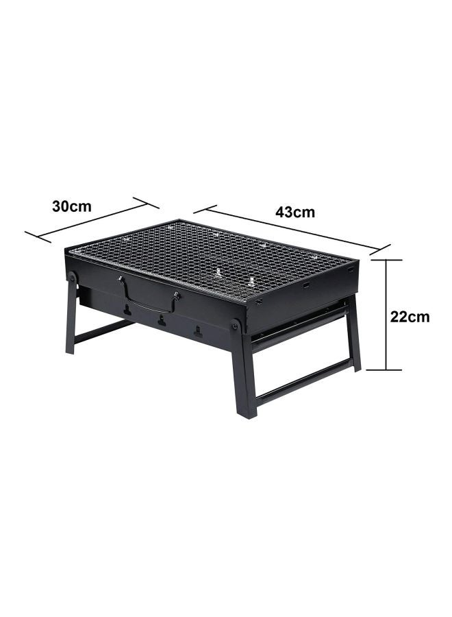 Portable And Foldable Barbecue Grill Black/Silver 36x29x7.5cm