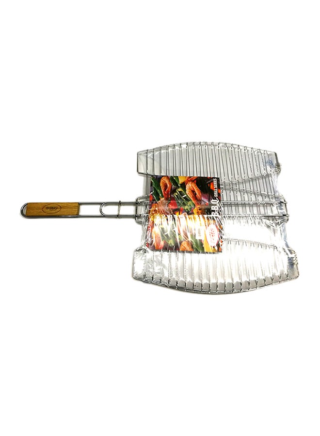 Stainless Steel Fish Grill Silver 38X37centimeter