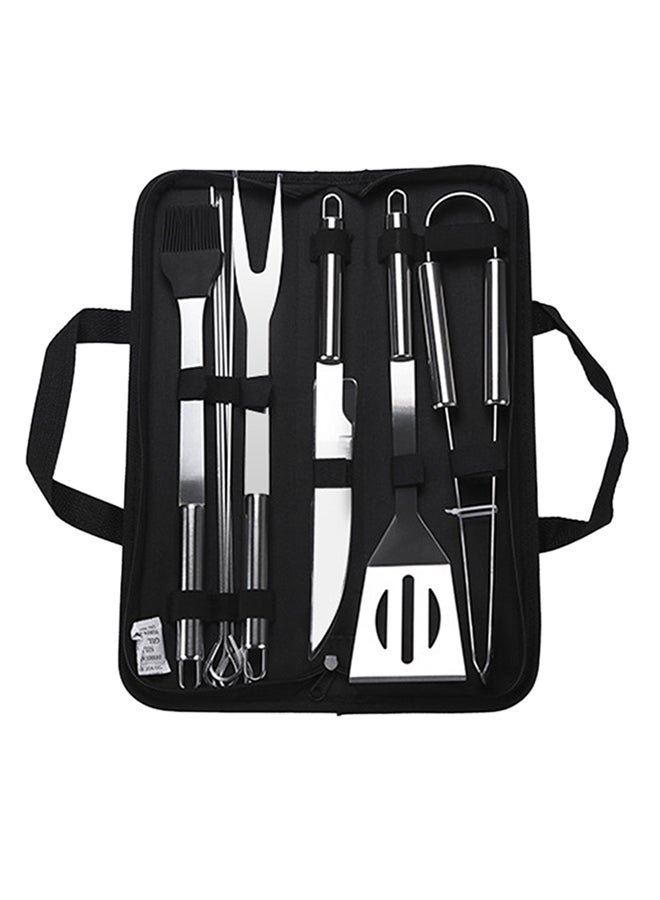 Cooking Food Grill Tool Set With Storage Case Silver/Black
