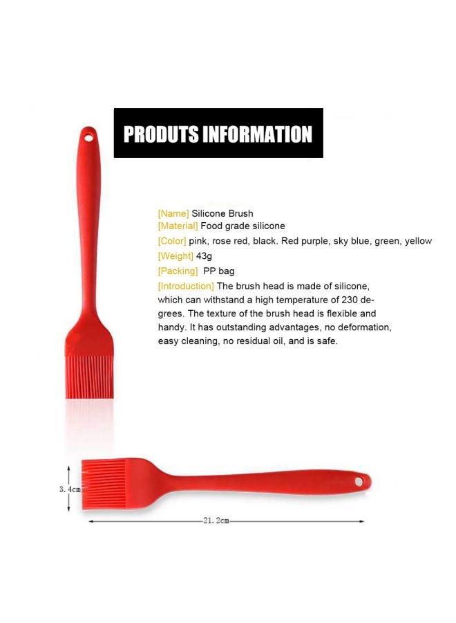 Heat Resistant Silicone Brush Rose Red