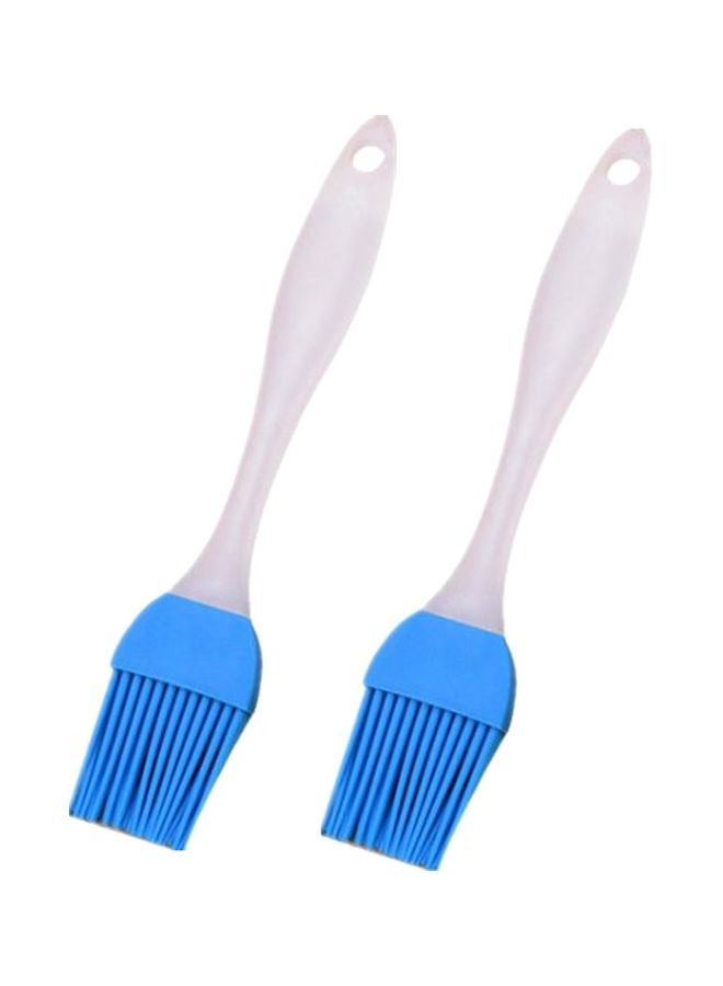 2-Piece Silicone Grilling Brush Blue/Clear