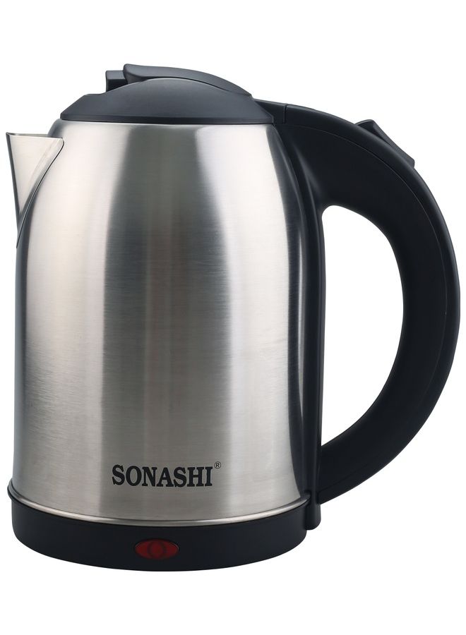 Stainless Steel Electric Cordless Kettle 1.8L - 360° Swivel Base with Light Indicator and Boil-Dry Protection | Kettles for Office/Home | Auto-Off and Kid-Safe Product 1.8 L 1500 W SKT-1813 Silver