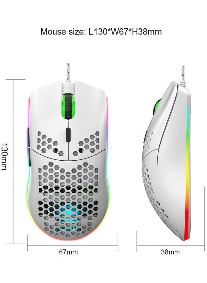 J900 USB Wired Gaming Mouse White