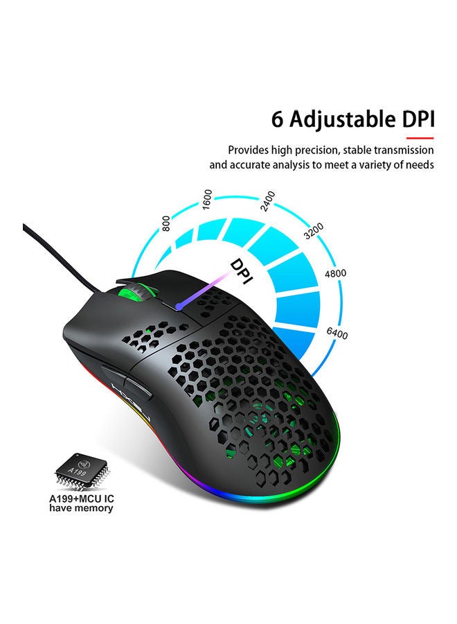 J900 USB Wired Gaming Mouse White