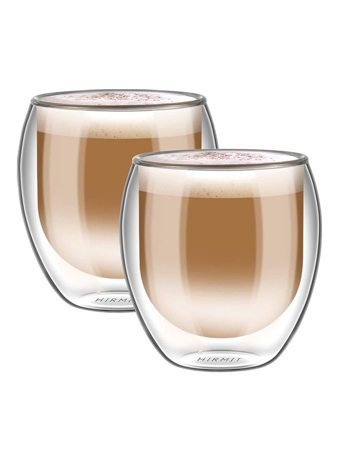 2-Piece Double Walled Coffee Mugs Clear