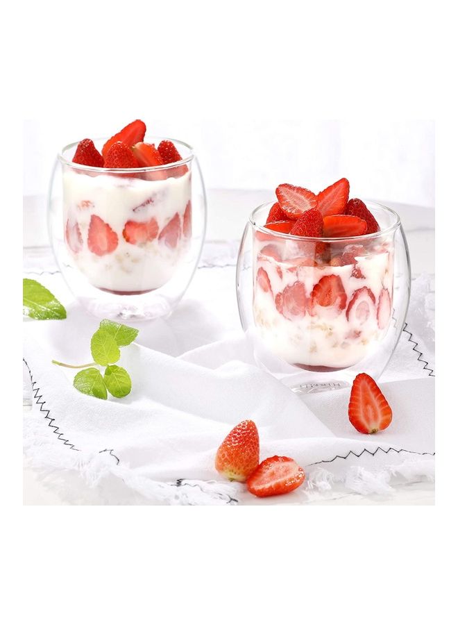 2-Piece Double Walled Coffee Mugs Clear