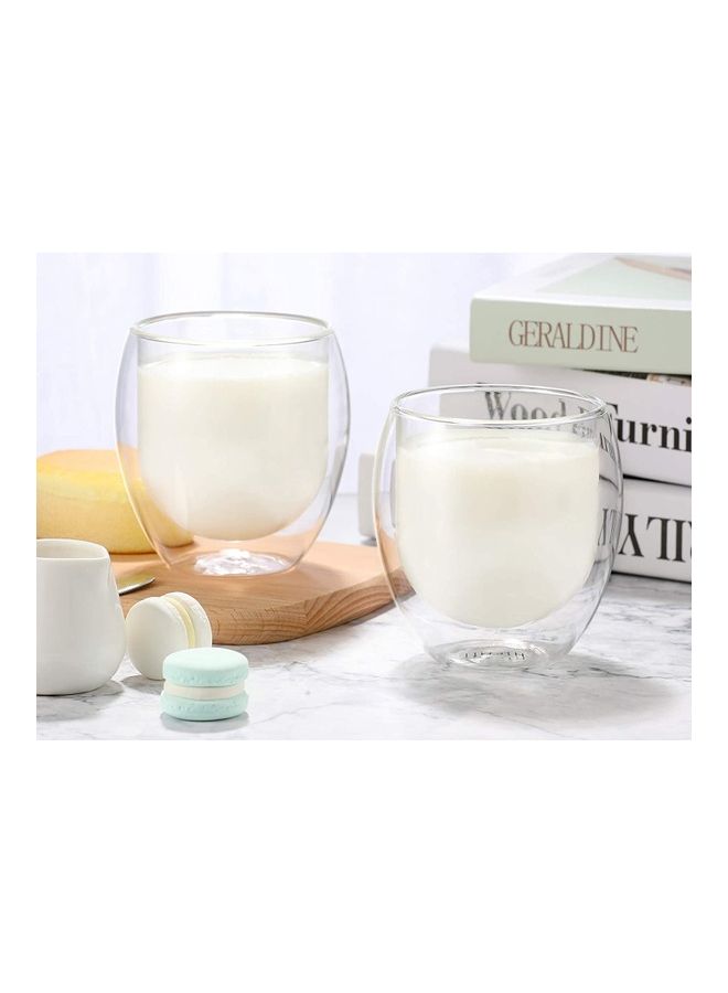 2-Piece Double Walled Coffee Mugs Clear