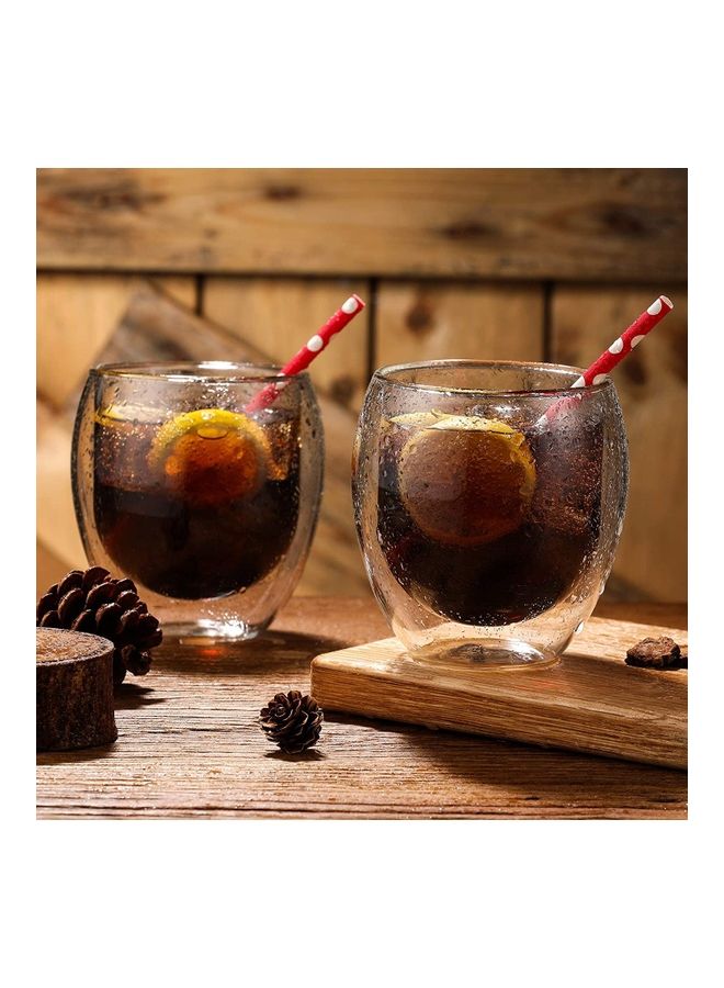 2-Piece Double Walled Coffee Mugs Clear