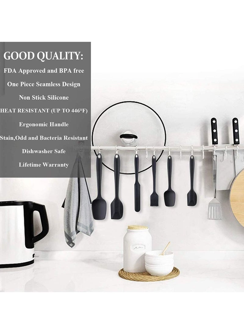 Silicone Spatula Set 6 Piece Rubber Spatula Set Heat-Resistant Spatula Kitchen Utensils Set for Cooking Baking and Mixing