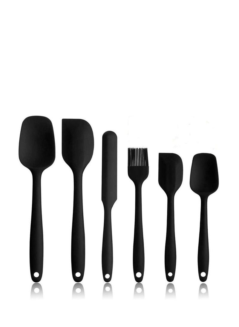 Silicone Spatula Set 6 Piece Rubber Spatula Set Heat-Resistant Spatula Kitchen Utensils Set for Cooking Baking and Mixing