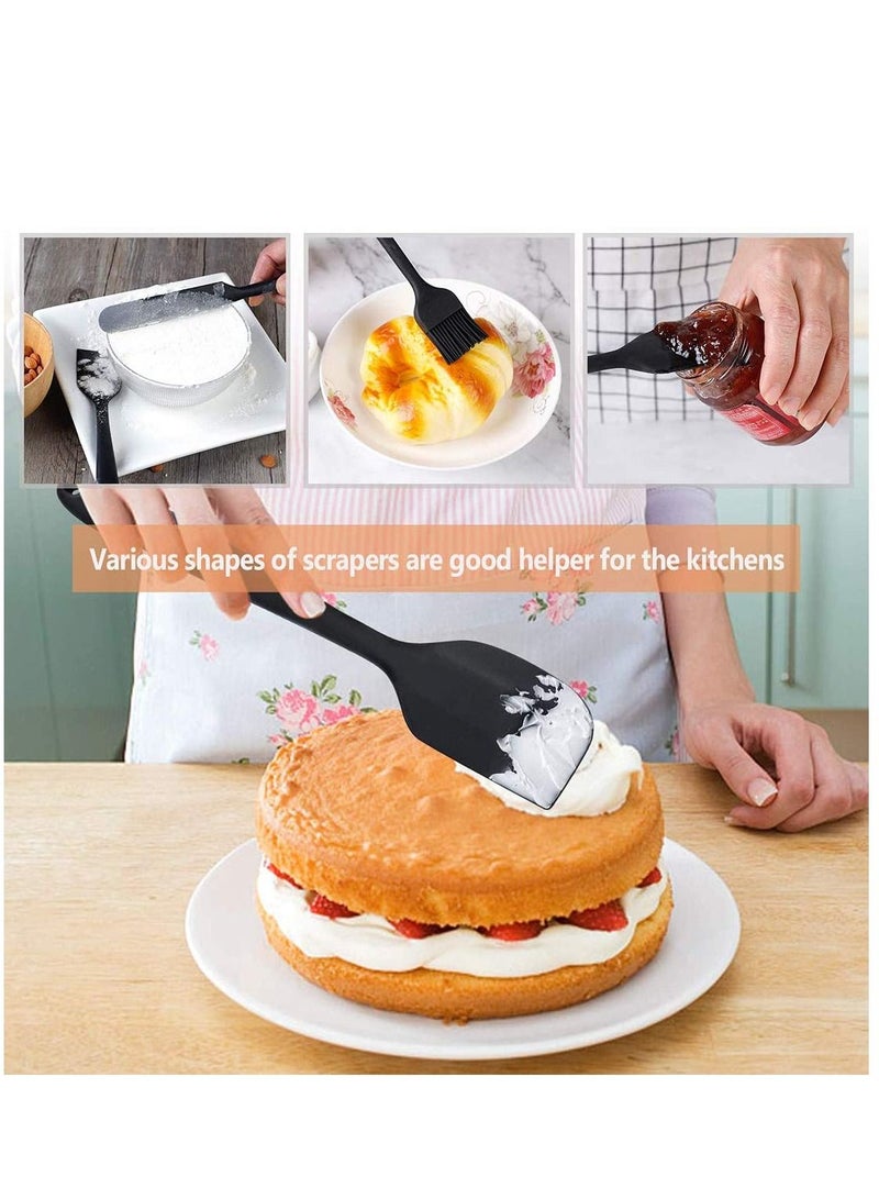 Silicone Spatula Set 6 Piece Rubber Spatula Set Heat-Resistant Spatula Kitchen Utensils Set for Cooking Baking and Mixing