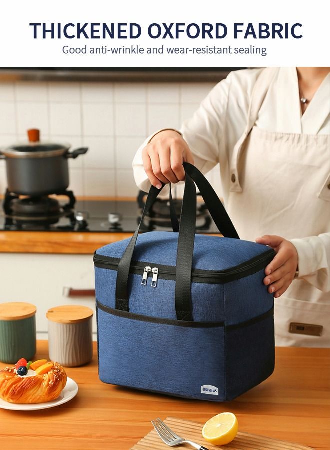 Portable Picnic Basket Large Capacity Lunch Bag Picnic Cooler Bag Insulated Picnic Basket, Picnic Cooler, Oxford Cloth Crossbody Portable Outdoor Picnic Bag Picnic Supplies Camping Accessories