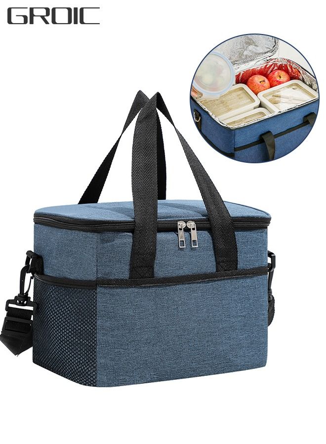 Portable Picnic Basket Large Capacity Lunch Bag Picnic Cooler Bag Insulated Picnic Basket, Picnic Cooler, Oxford Cloth Crossbody Portable Outdoor Picnic Bag Picnic Supplies Camping Accessories