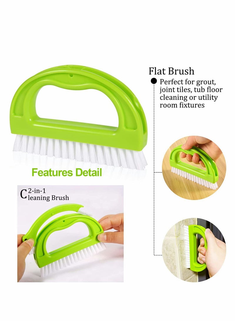 Grout Cleaner Brush  (4 in 1) Tile Cleaner Brush Supplies to Deep Clean Tile Lines, Detail Kitchen, Scrub Bathroom, Shower Home Detail and Grout Cleaner Brushes Set