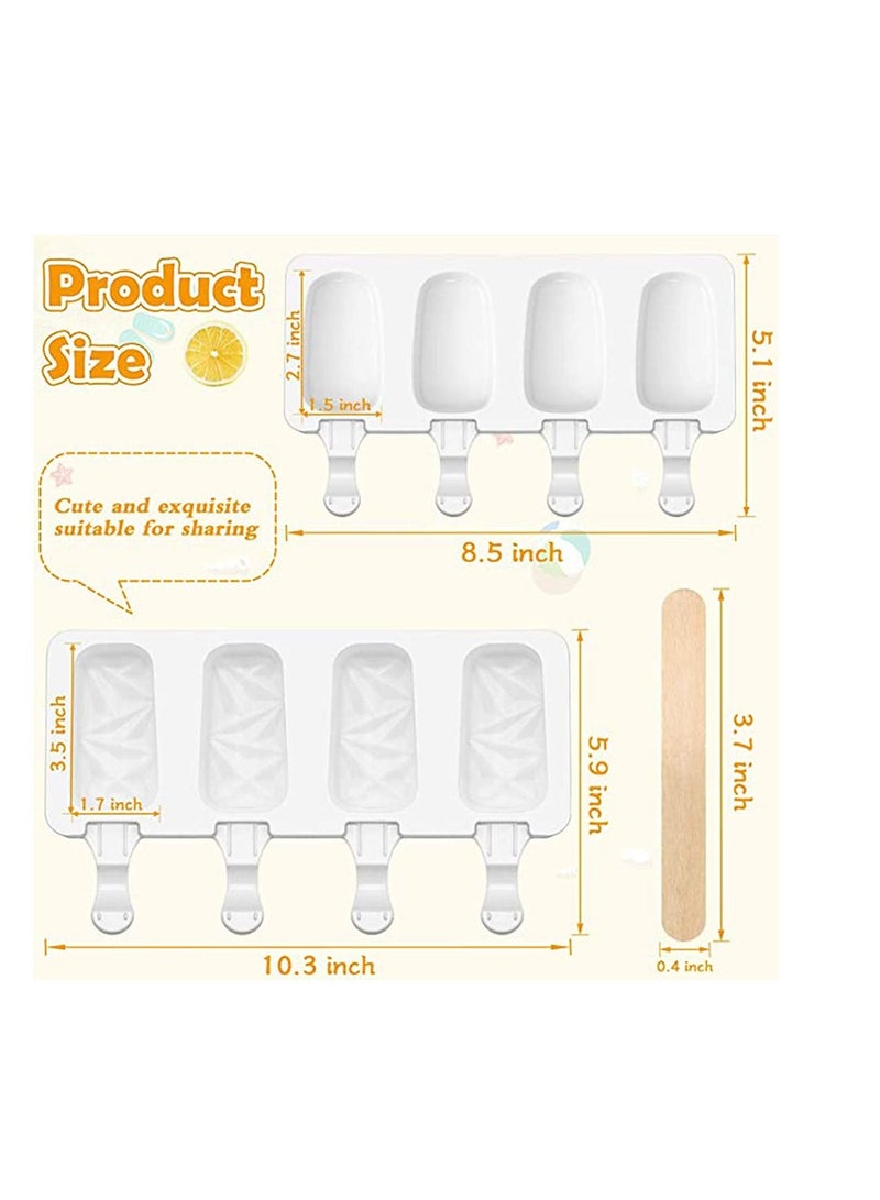 Ice Pop Molds Set Popsicle Molds Cavities Large Diamond Shaped Silicone , Homemade Popsicle Maker Ice Cream Mold Oval Cakesicle Molds or DIY Ice Cream, Cakesicle