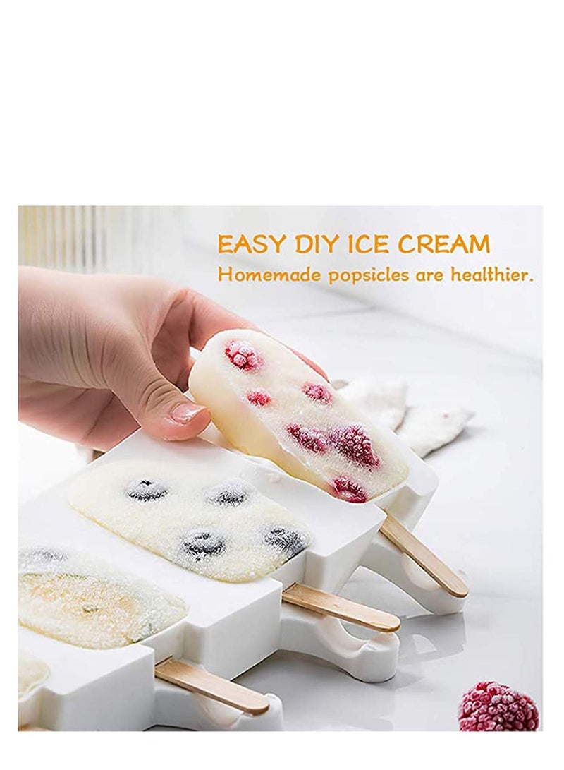 Ice Pop Molds Set Popsicle Molds Cavities Large Diamond Shaped Silicone , Homemade Popsicle Maker Ice Cream Mold Oval Cakesicle Molds or DIY Ice Cream, Cakesicle
