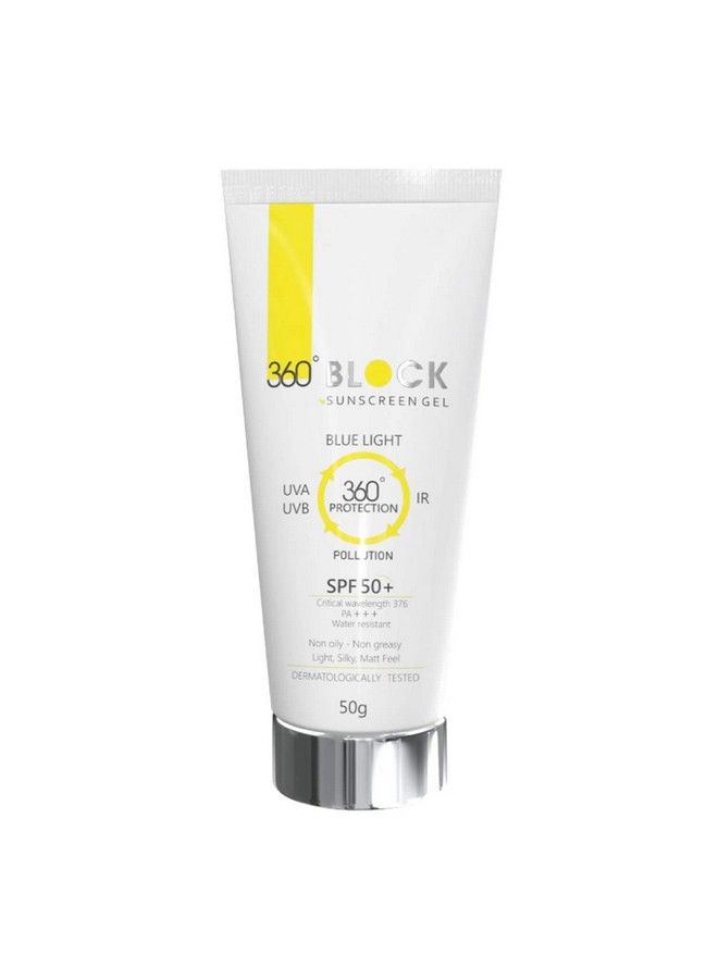 360 Block Sunscreen Gel Spf 50+ Protects From Uva Uvb Infrared Radiation (Ir) Blue Light & Atmospheric Pollutants