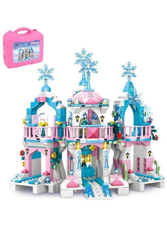 Friends Frozen Castle Building Kit Princess Magical Ice Palace Creative Toy Set For Girls 612 Best Learning And Roleplay Stem Construction Toy Gifts With Storage Box For Kids (522 Pieces)