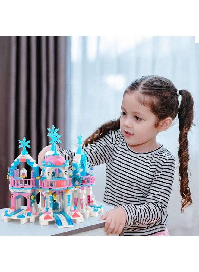 Friends Frozen Castle Building Kit Princess Magical Ice Palace Creative Toy Set For Girls 612 Best Learning And Roleplay Stem Construction Toy Gifts With Storage Box For Kids (522 Pieces)