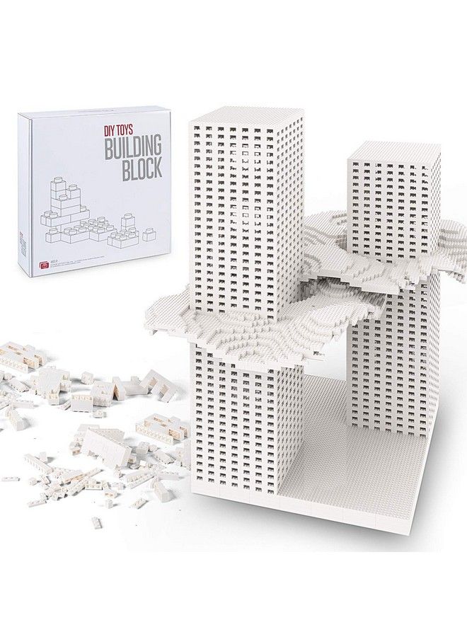 Building Bricks 1500 Pcs Basic Building Blocks Compatible With All Major Brands (White)